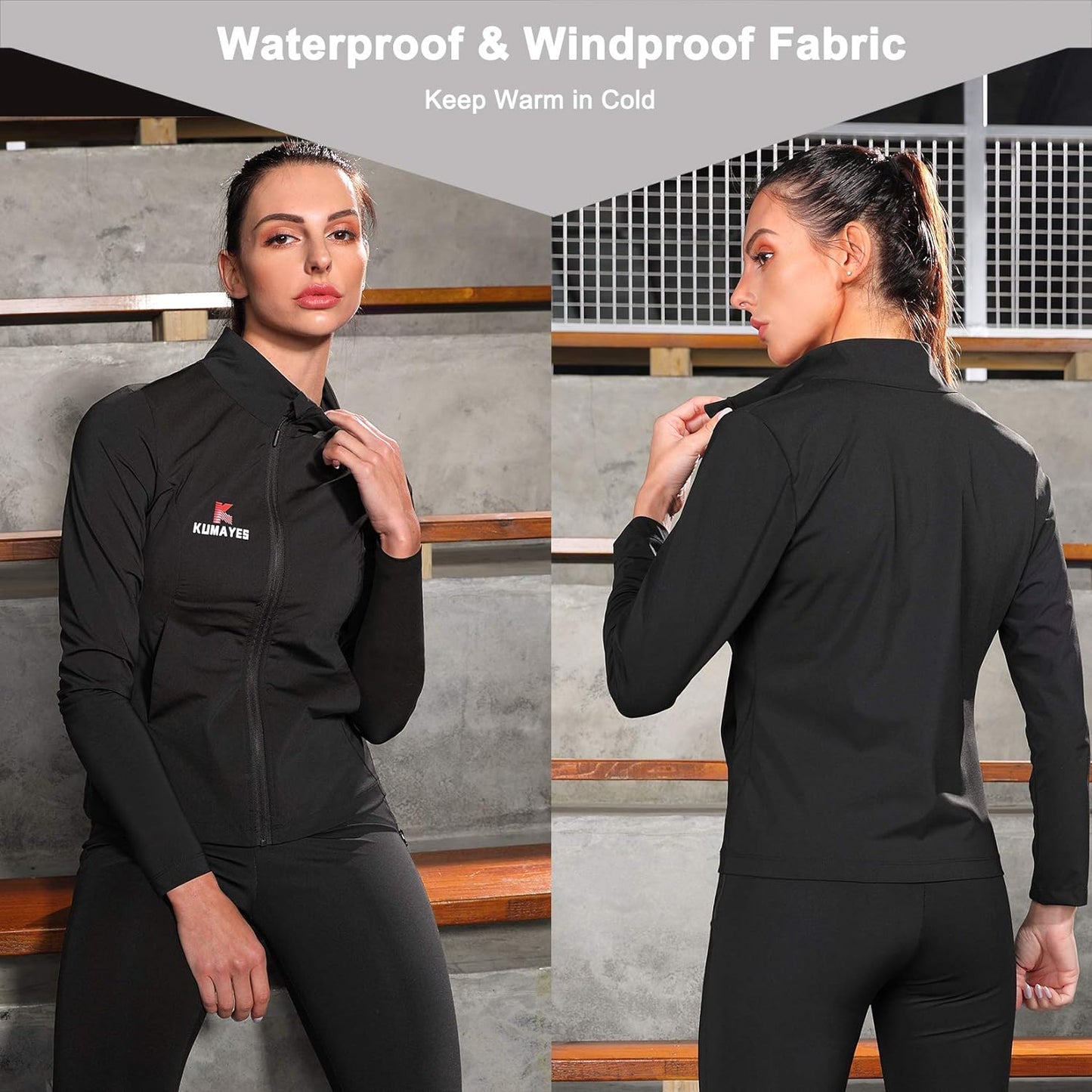 Sauna Suit for Women Waist Trainer Weight Loss Workout Jacket Slimming Body Shaper Long Sleeve Shirt with Zipper