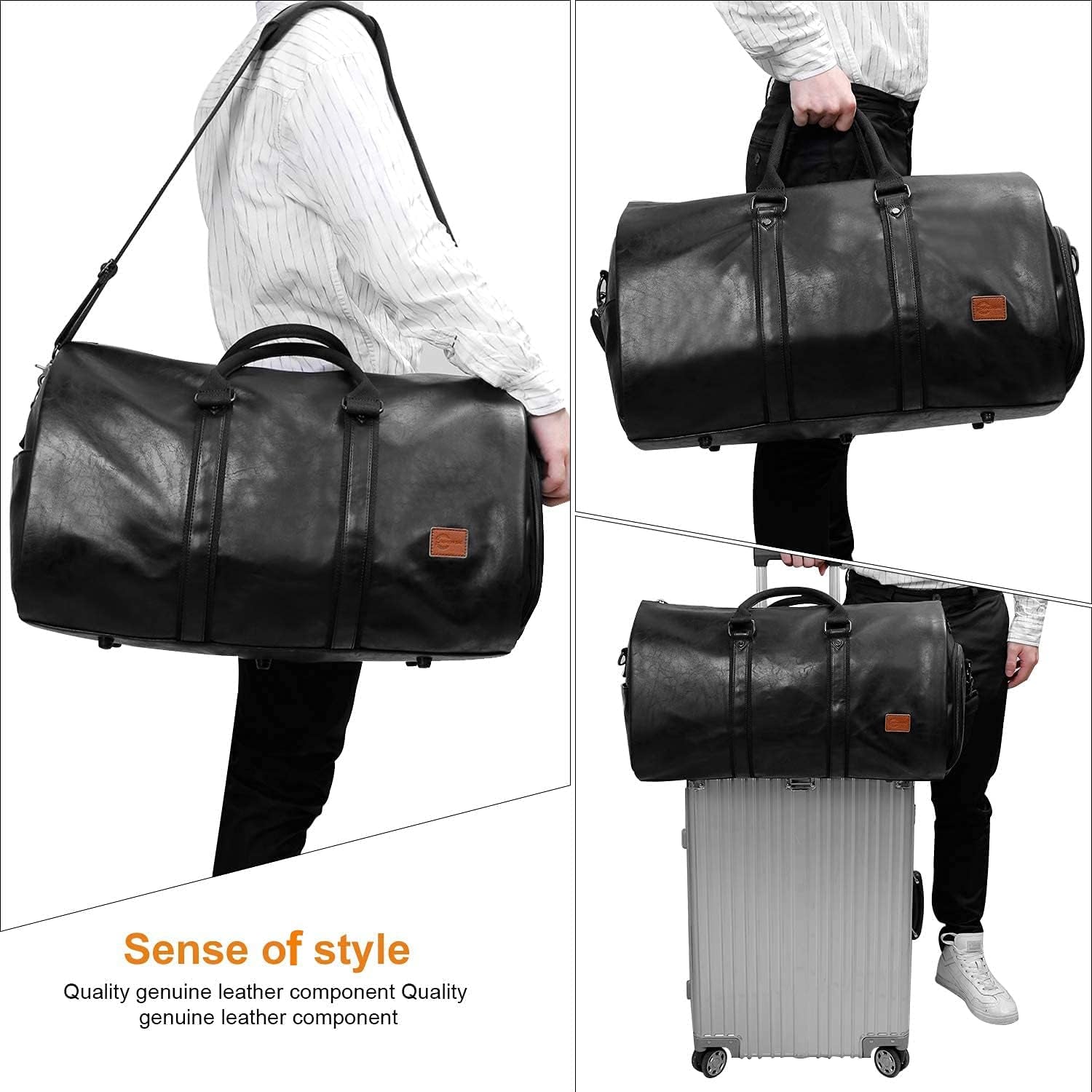 Convertible Travel Garment Bag,Carry on Garment Duffel Bag for Men Women - 2 in 1 Hanging Suitcase Suit Business Travel Bag