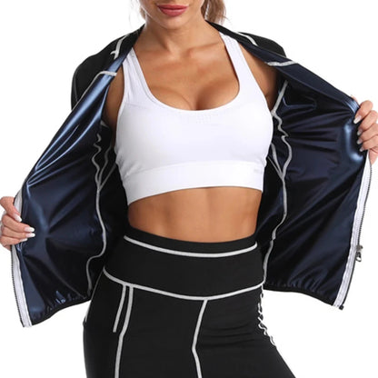 Sauna Set for Women Weight Loss Thermo Suit Hot Sweat Top Pants Fitness Jacket Leggings Fat Burner Fitness Exercise Workout Pant