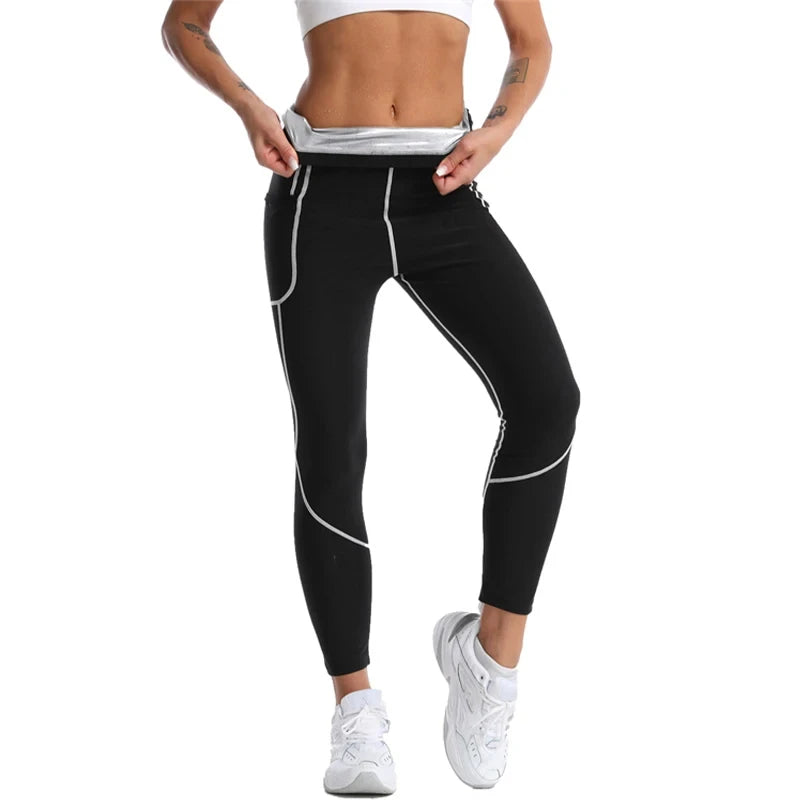 Sauna Set for Women Weight Loss Thermo Suit Hot Sweat Top Pants Fitness Jacket Leggings Fat Burner Fitness Exercise Workout Pant